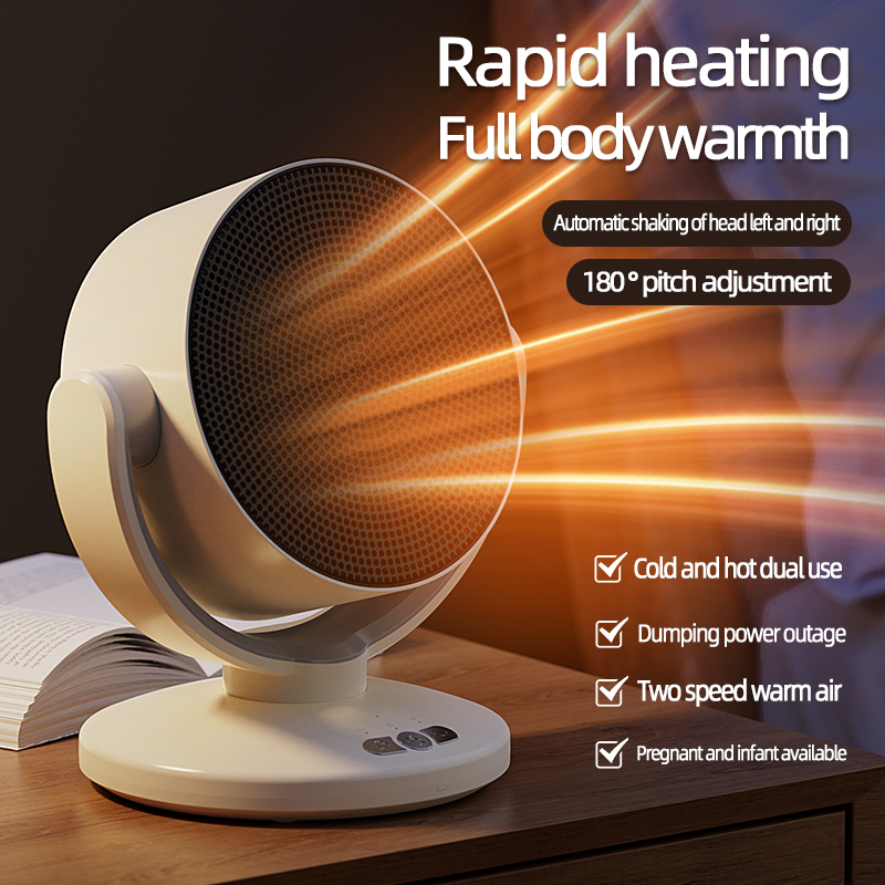 Cold and Warm Air Instant Heating PTC Ceramic Heating Shake Head Desktop Fan Heater