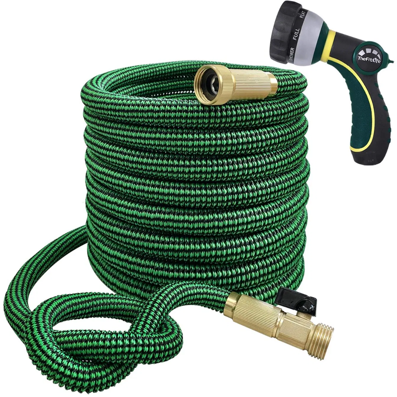 2 in 1 Set 50 FT Nozzle Expandable Lightweight Durable Garden Hoses