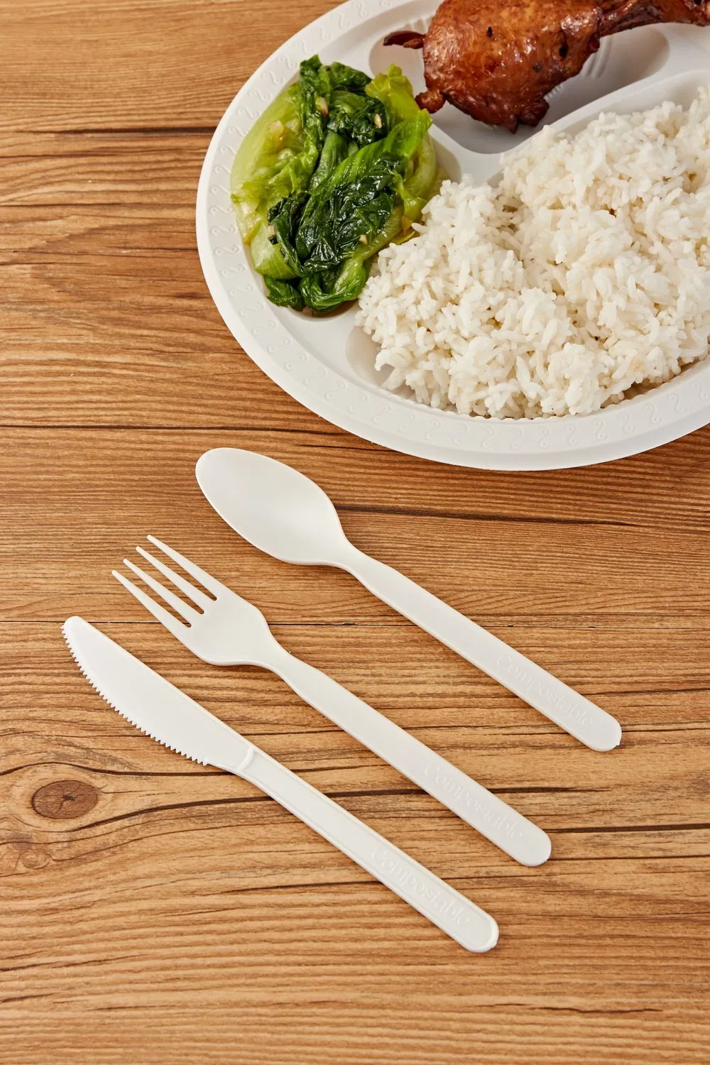 Best Selling Disposable Biodegradable Compostable PLA Spoon Fork Knife Cutlery for Takeout