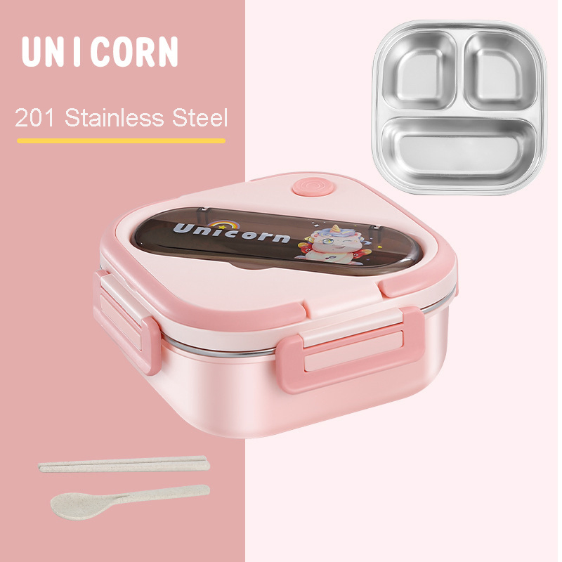 201 Stainless Steel Thermal Insulated Cartoon Bento Lunch Box