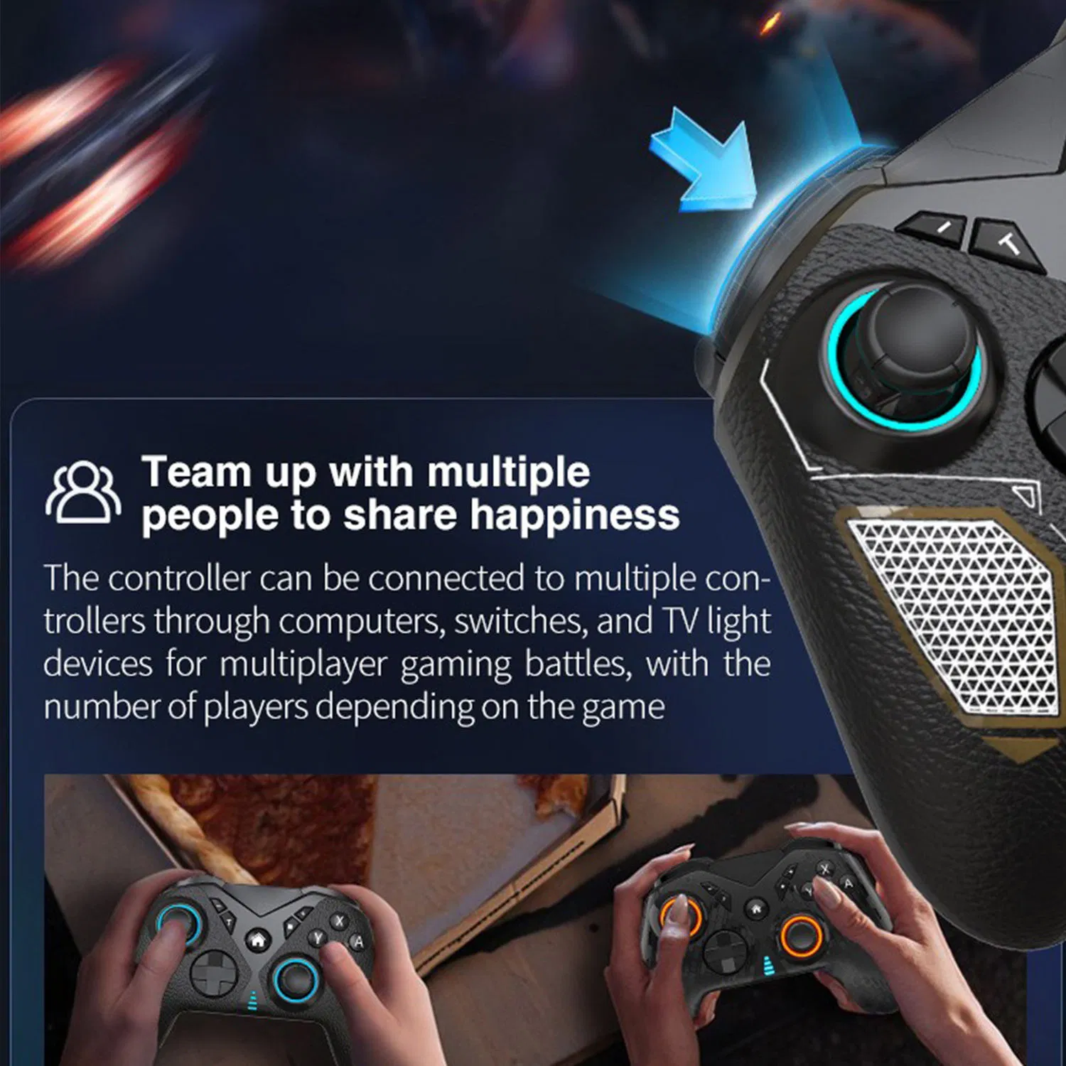 Hot Sale Connects Multi Platform Macro Function Game Controller Wireless Gamepad for Switch Android Tablet Smart TV