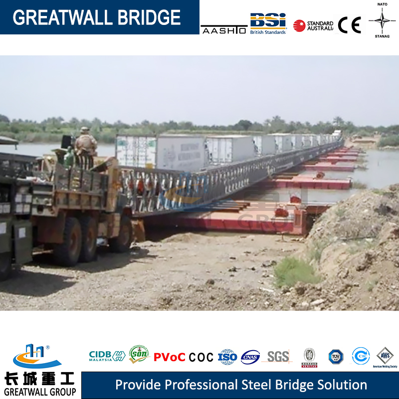 Bailey Type Pontoon Floating Bridge for Emergency and Temporary Traffic Needs