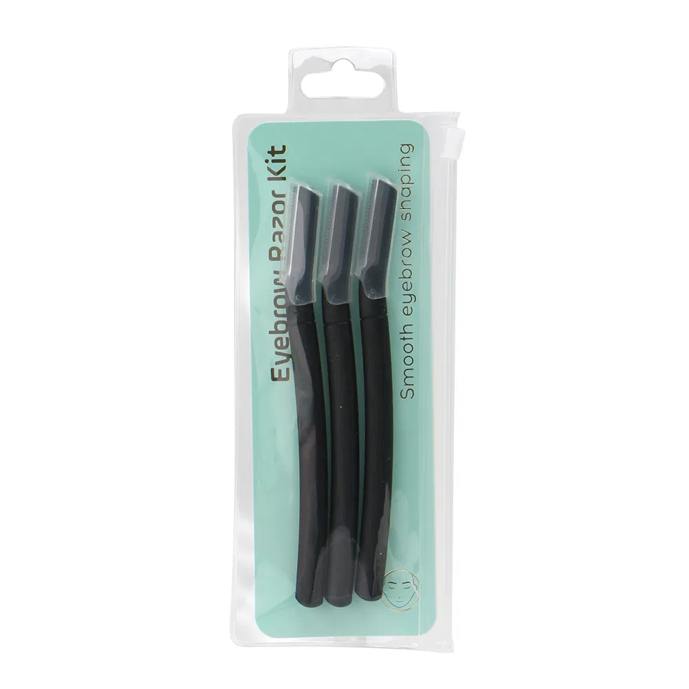 D115 Hot Sell 3PCS Stainless Steel Blade Eyebrow Razor Kit Beauty Tools Kit Eyebrow Trimmer