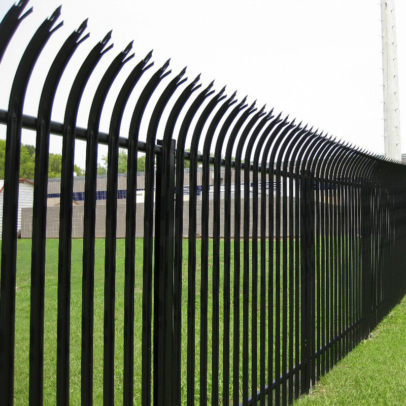 Customized Factory Price High Quality Steel Curved Top Galvanised Powder Coated Palisade Security Fencing