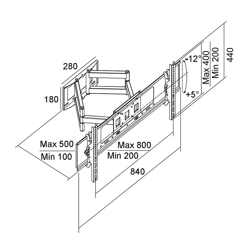 TV Wall Mount for 42-70 Inch LED LCD OLED Screens, Upto 130 Lbs