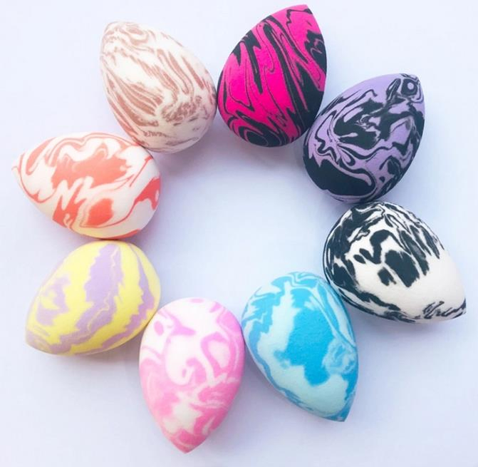 High Quality Eco Friendly Super Soft Private Label Make up Sponge Power Puff Latex Free Vegan Marble Makeup Sponge