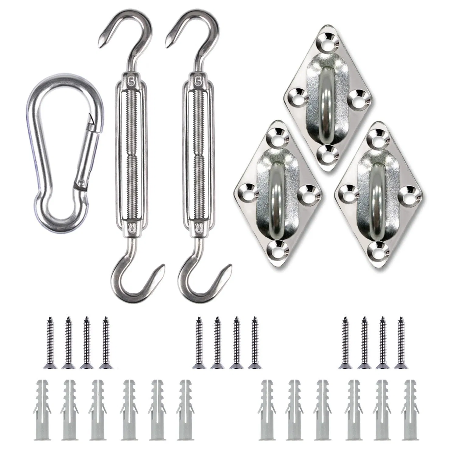 Durable Shade Sail Hardware Set with Stainless Steel Components