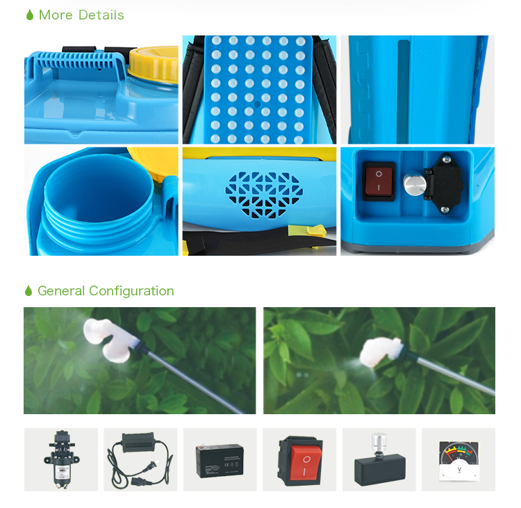 16L 20L Battery Power Knapsack Sprayer PP Material Knapsack Sprayer