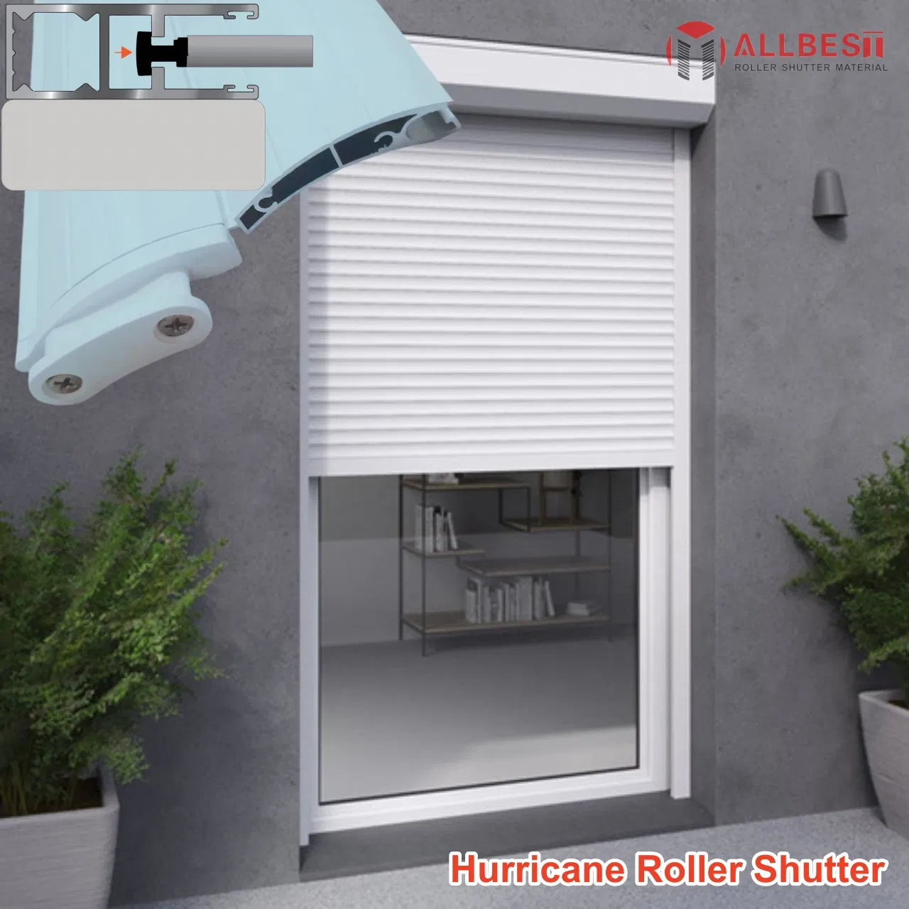 China Automatic Motorized Aluminum Electric Window Hurricane Roller Rolling Shutter with WiFi Remote Control