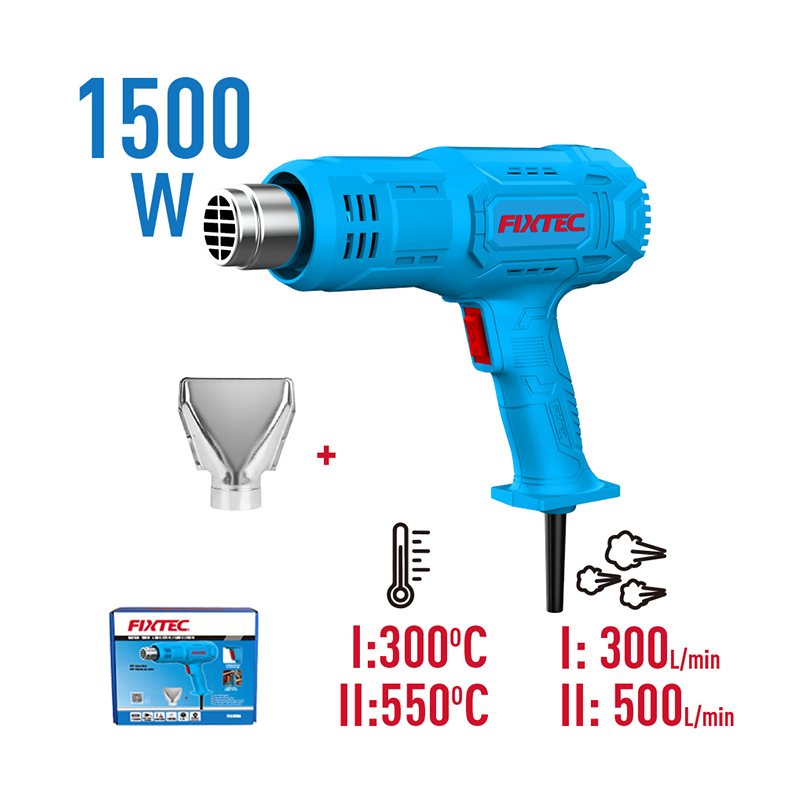 Fixtec Hot Air Gun Electric 1500W Shrink Hot Temperature 110V Power Tool Welding Adjustable DIY Controlled Heat Gun