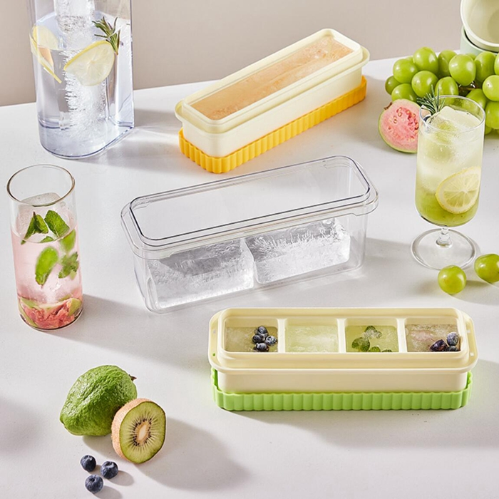 Ice Cube Mold with Lid for Freezer Plastic Ice Maker Tray