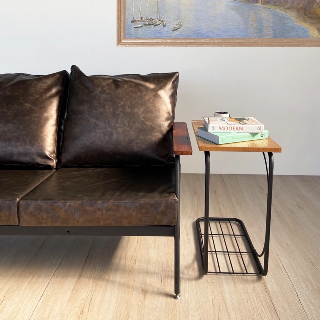 Диван-стол металл дерево промышленный стиль для гостиной