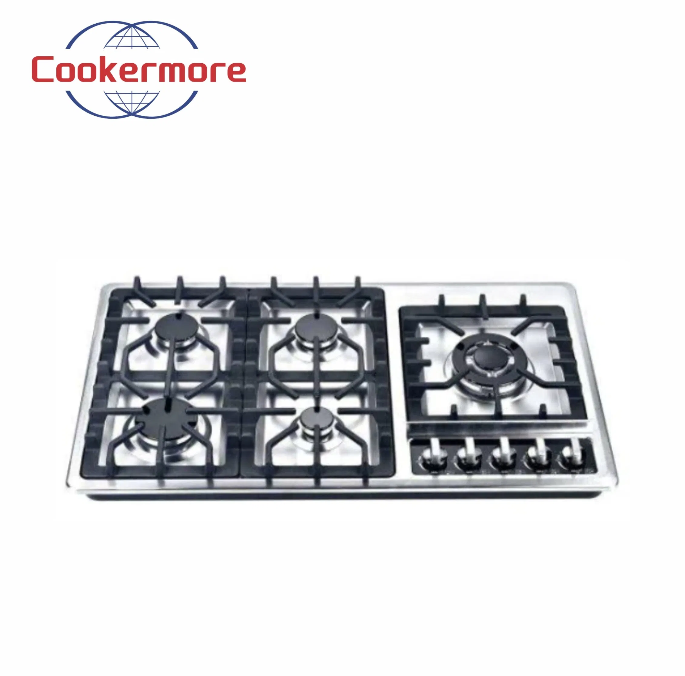 Встраиваемая газовая плита Cookermore, 5 конфорок, нержавеющая сталь