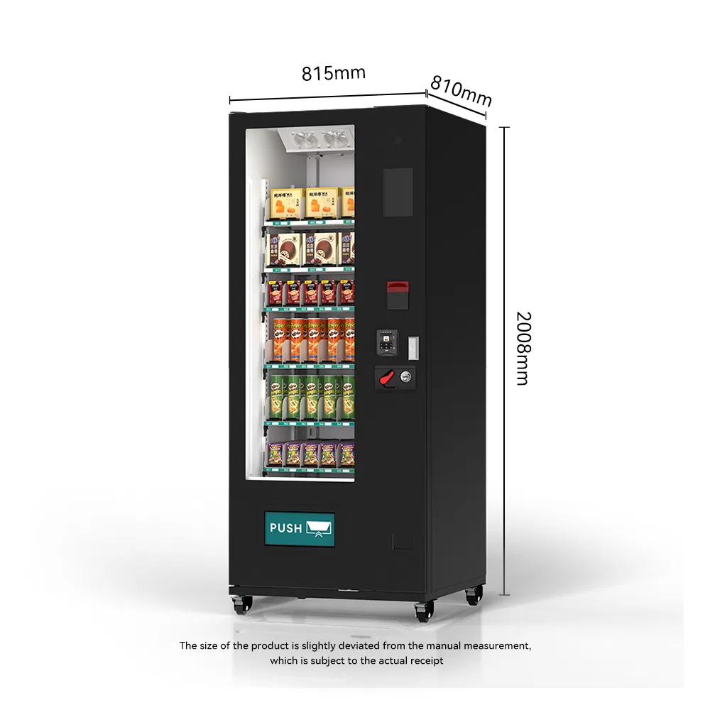 36-Lane Belt Conveyor Vending Machine Supporting Coin, Bill, and Credit Card Payment