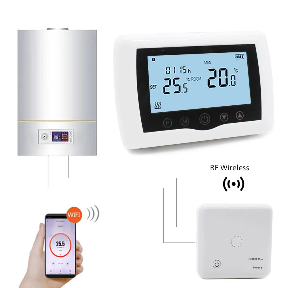 Digital Heating Boiler Thermostat for Smart Home with Wireless Remote Control