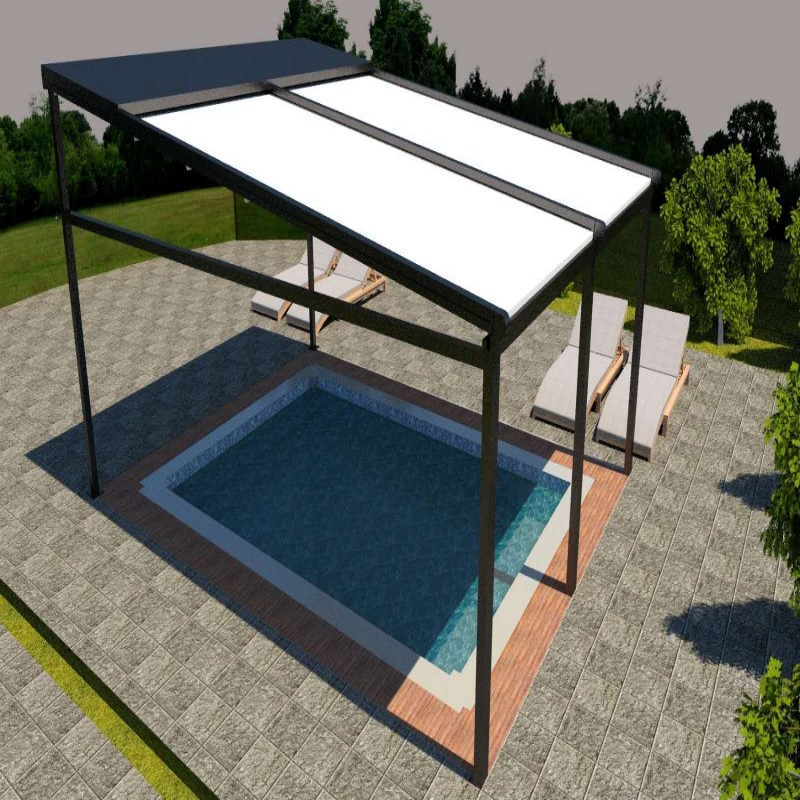 Electric Folding Awning Outdoor Courtyard Roof Aluminum Alloy Remote Control Retractable Awning