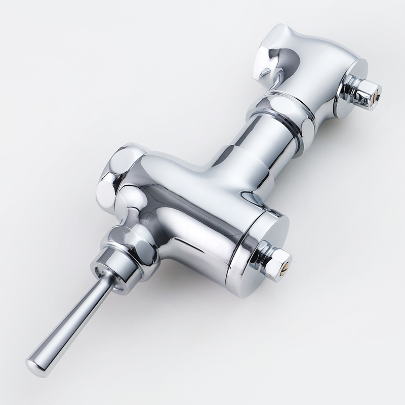 Custom Brass Horizontal Pedal Flush Valve with Dual-Flush Feature Hand Press Lever Handle for Hotel and Bathroom Urinals