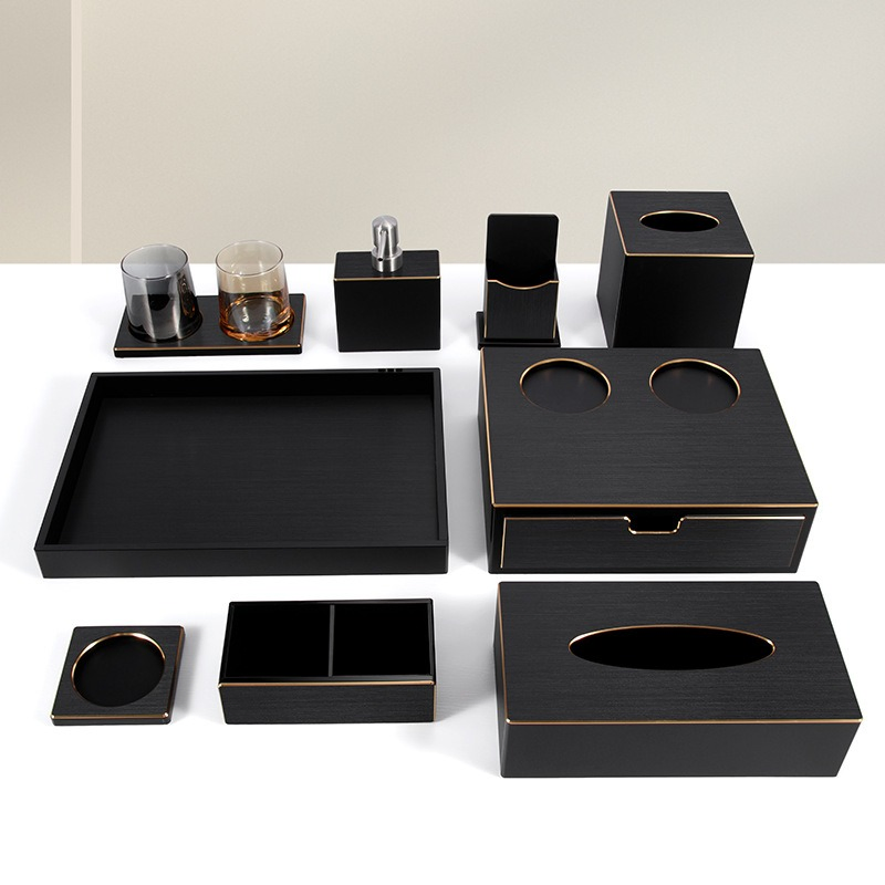 Hotel Amenities Bedroom Furniture Sets Plastic Product Decoration Polyester Resin PVC Tray