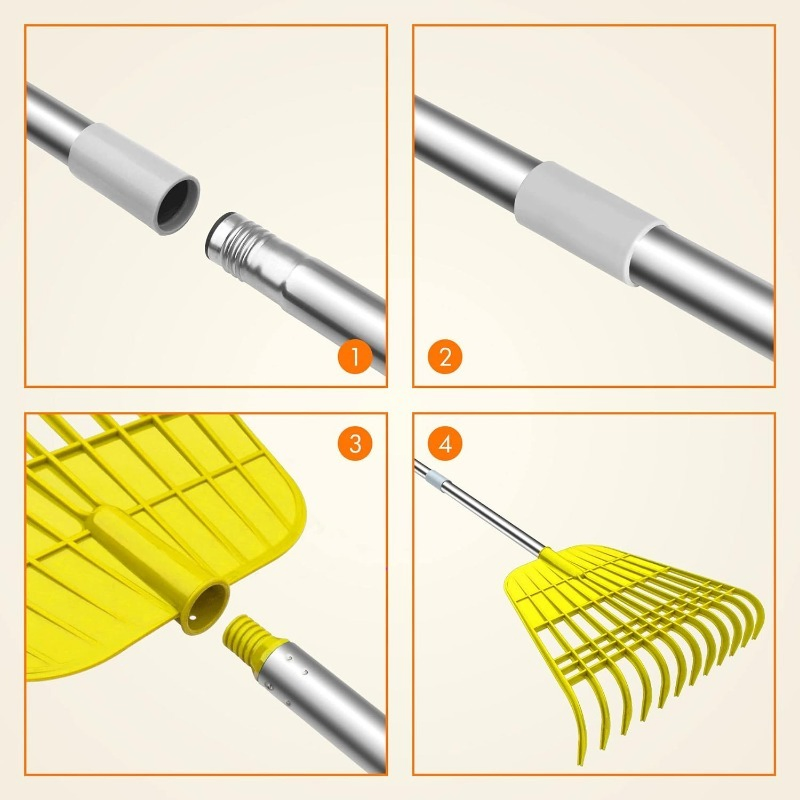 Inexpensive Stainless Steel Stable Rust Prevention Comfortable Adjustable Garden Leaf Rake