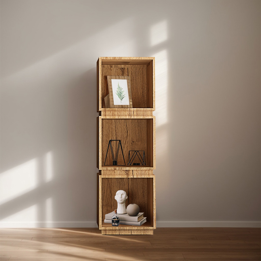 Стеллаж книжный белый 3 яруса кубический