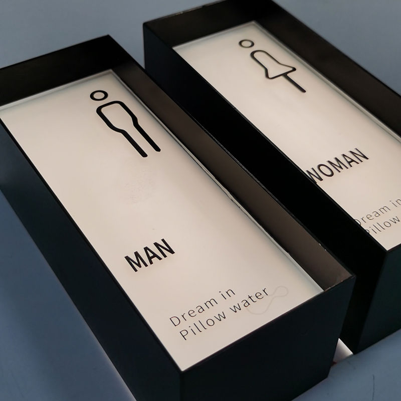 Ezd Illuminated Hotel Toilet Sign Bathroom Doorplate Number Customised House Name Plates