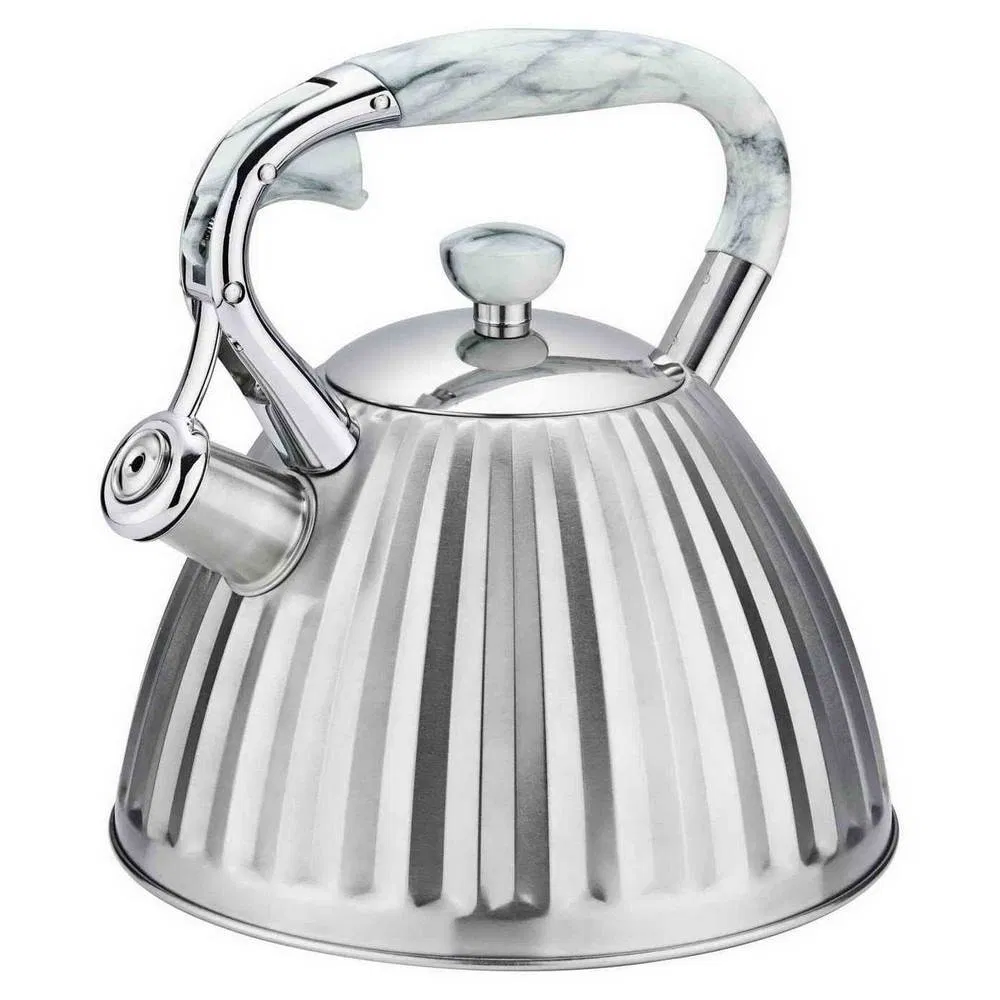 Household 3.0 Litre Prsmatic Conic Design Metal Stainless Steel Whistling Kettle, Suitable for Induction Cooker and Gas Stove