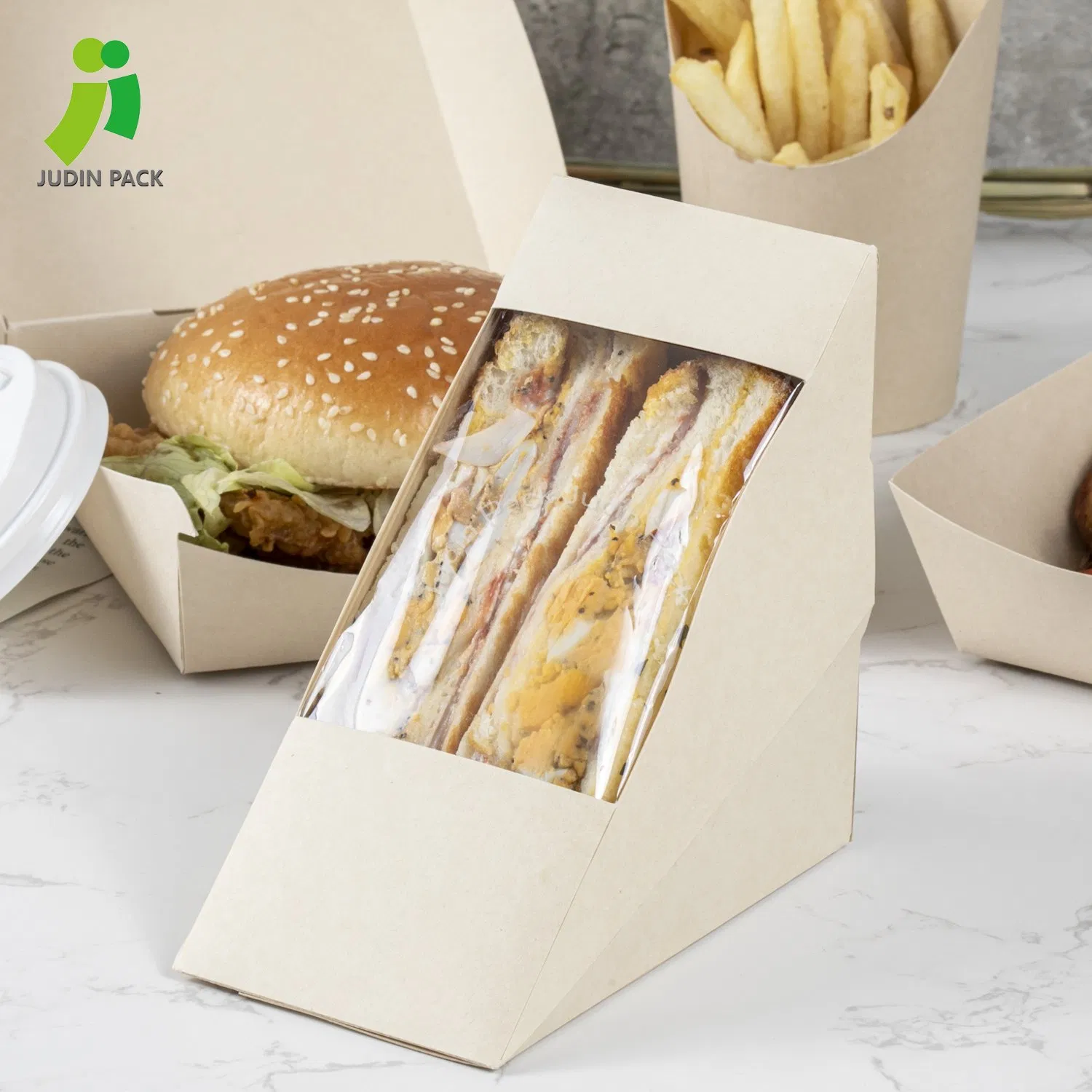Wholesale Custom Disposable Eco Friendly Paper Sandwich Box Factory