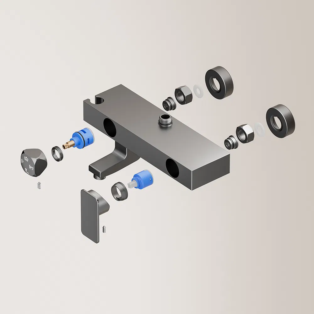 Space Aluminum Bathroom Shower Set with Metal Boost Spray Gun