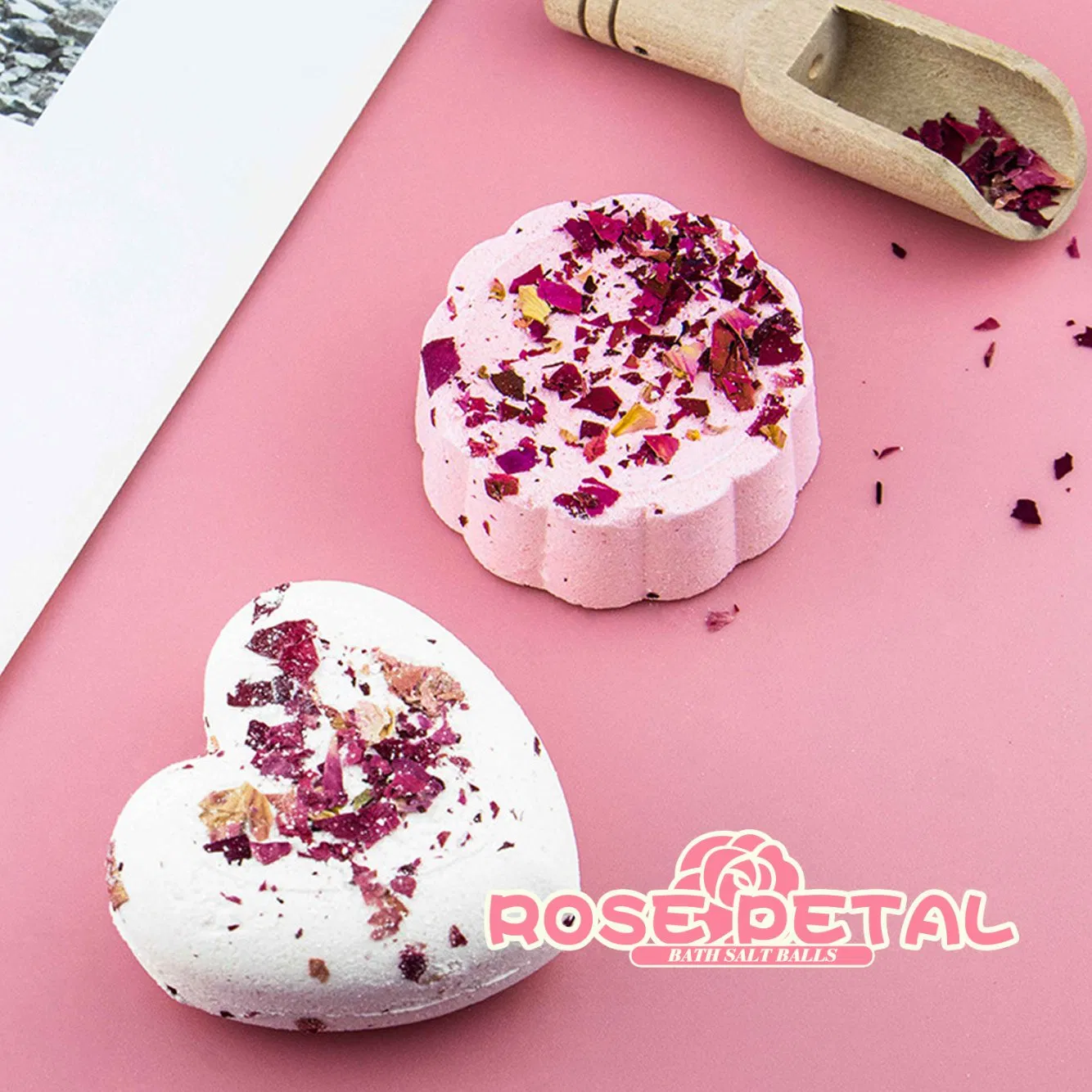 Indulge in Luxurious Rose Petal Bath Salt Balls for Relaxation