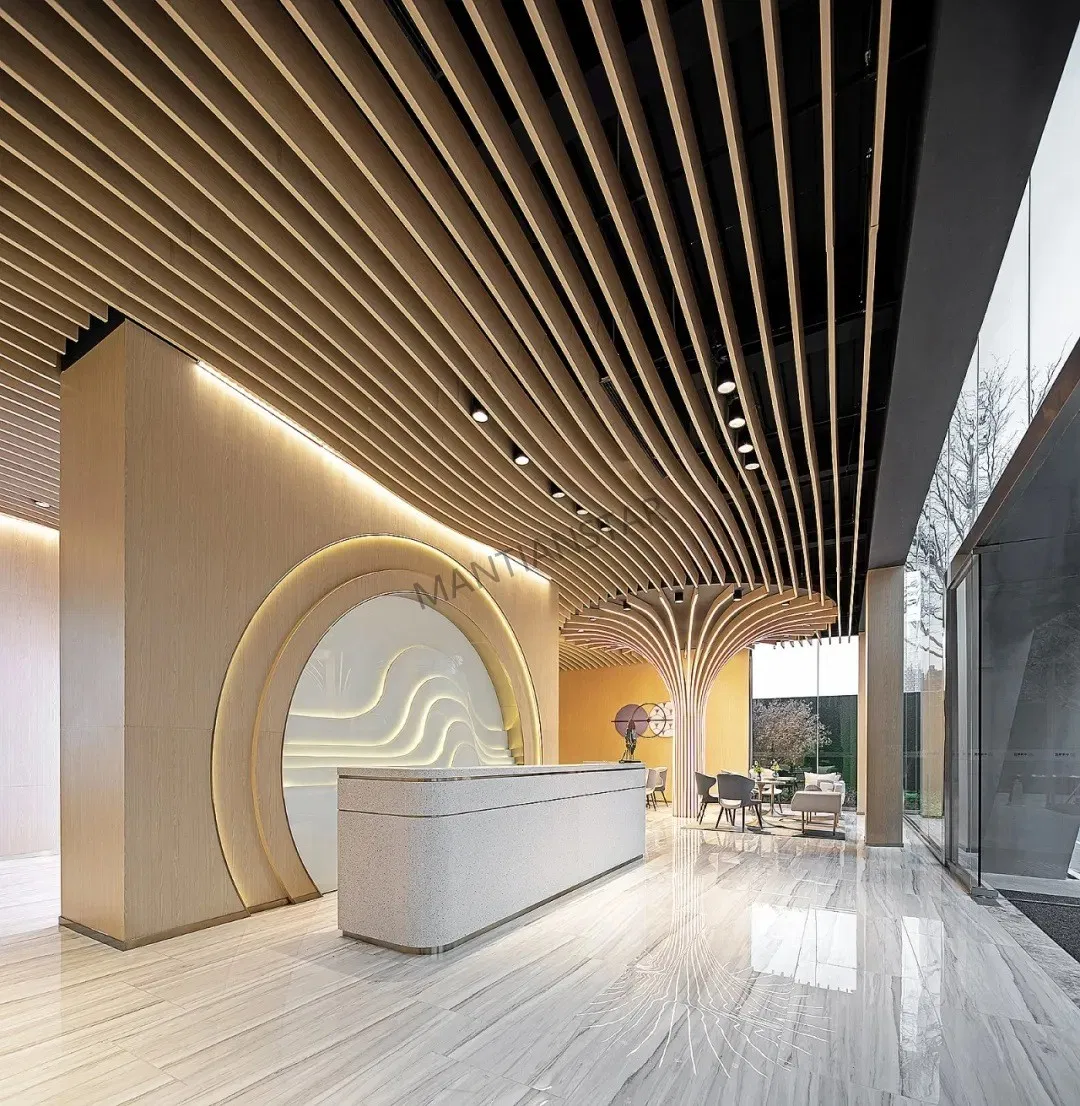 Fashionable Fireproof Decorative Artistic Aluminum Wavy False Ceiling for Office Ceiling Design