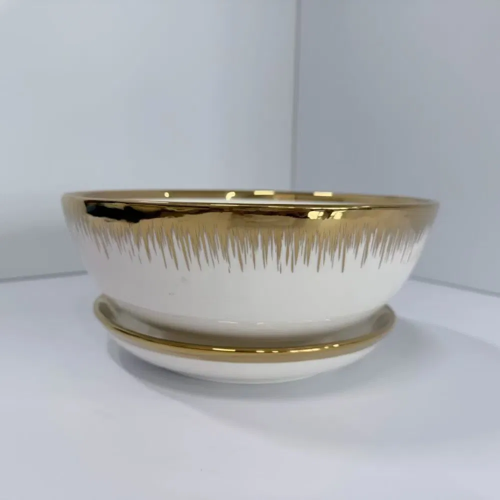 Customizable Quality Logo Electroplating Gift Ceramic Bowl