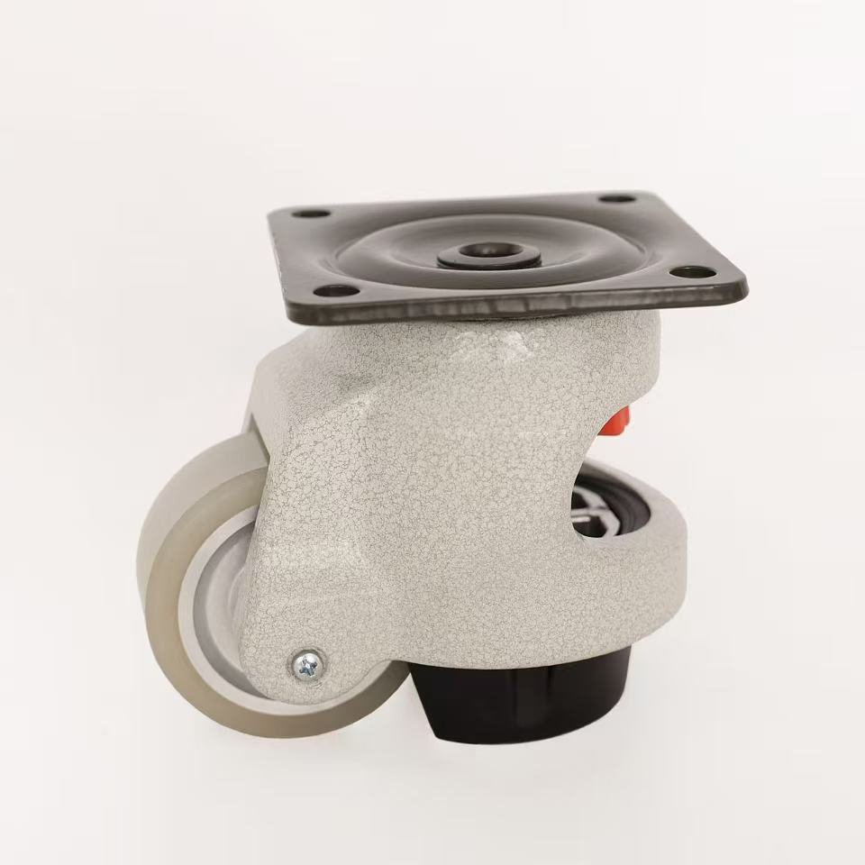 Nylon Heavy Duty Aluminum Easy Moving Save Energy Industrial PA Swivel Rear Side Adjustable Plate Powder Coated Leveling Foot Castor Caster