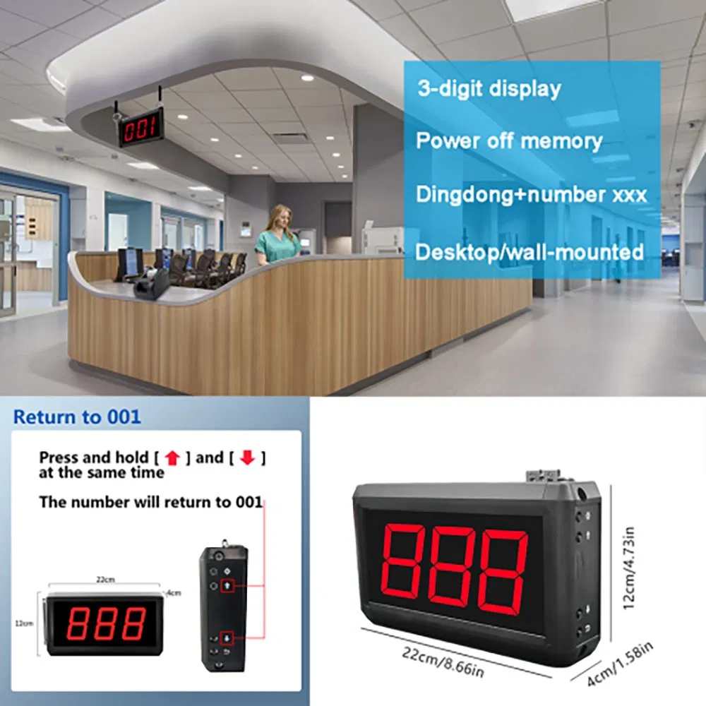 Wireless Number Calling System Restaurant Pager Queue Management System Thermal Printer