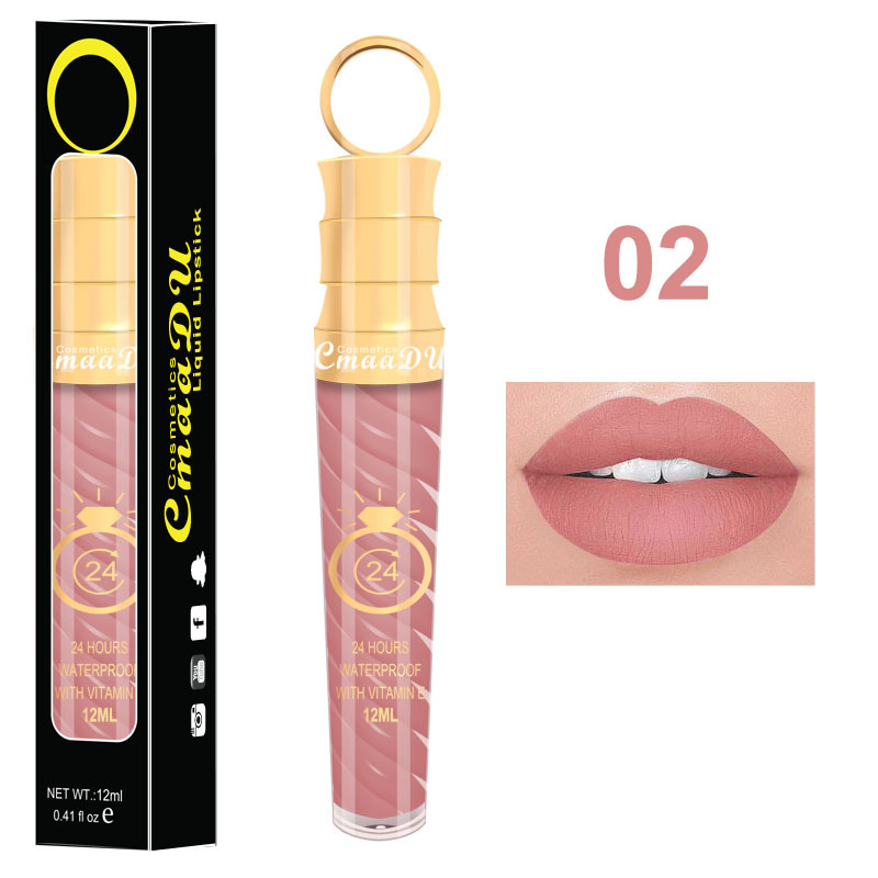 Cmaadu Matte Liquid Lip Gloss, Waterproof Long Lasting Sexy Nude Lip Gloss, Glitter Red Lip Tint Gloss for Beauty Makeup
