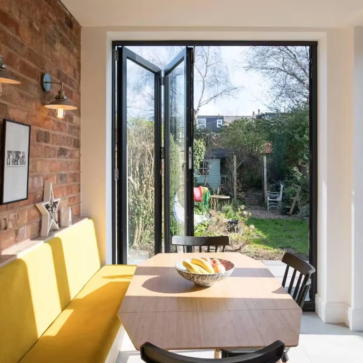 Nfrc CE Dorwin Tech Dual Bifolding Glass Aluminum Door