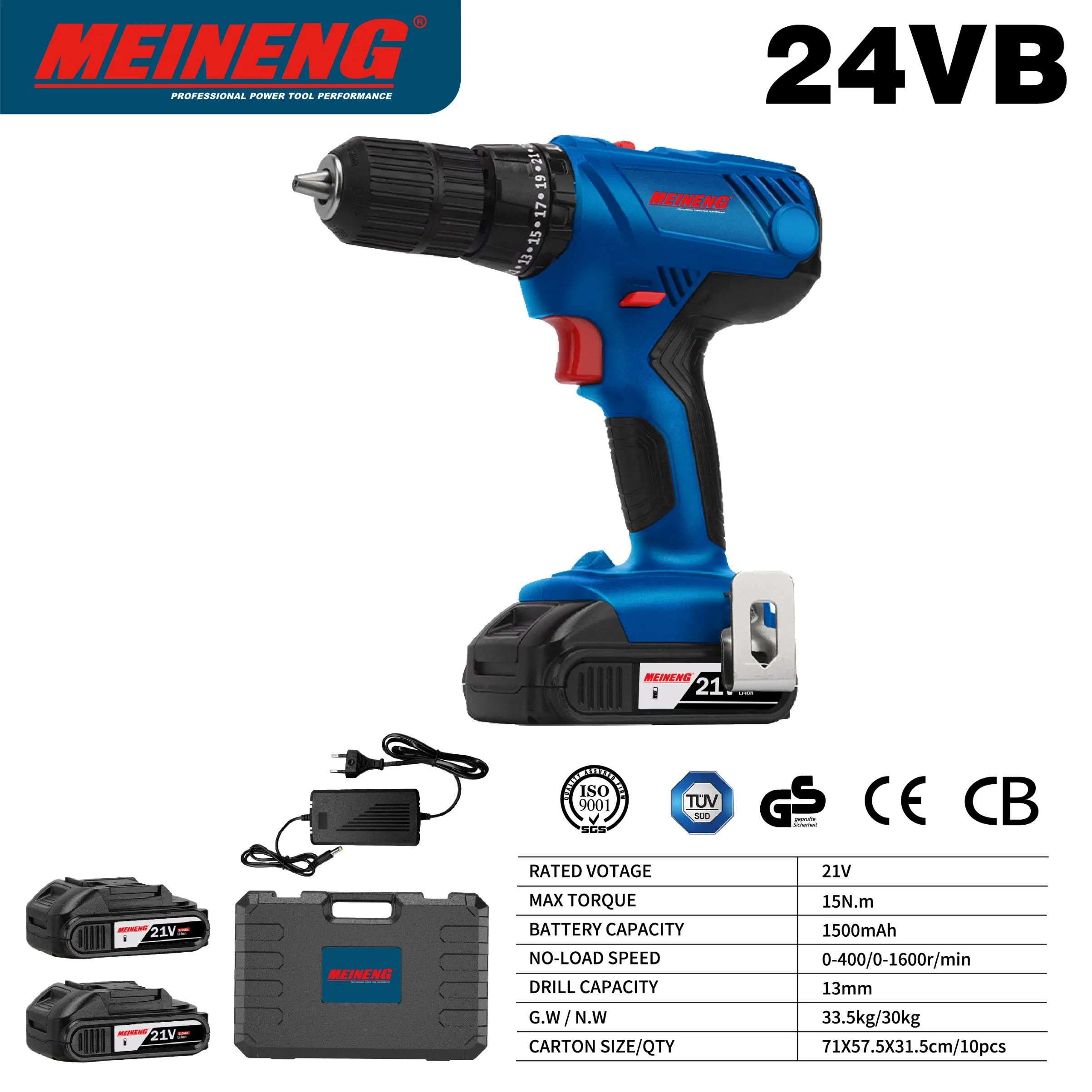 Аккумуляторная дрель PowerMax 24VB с усиленным крутящим моментом