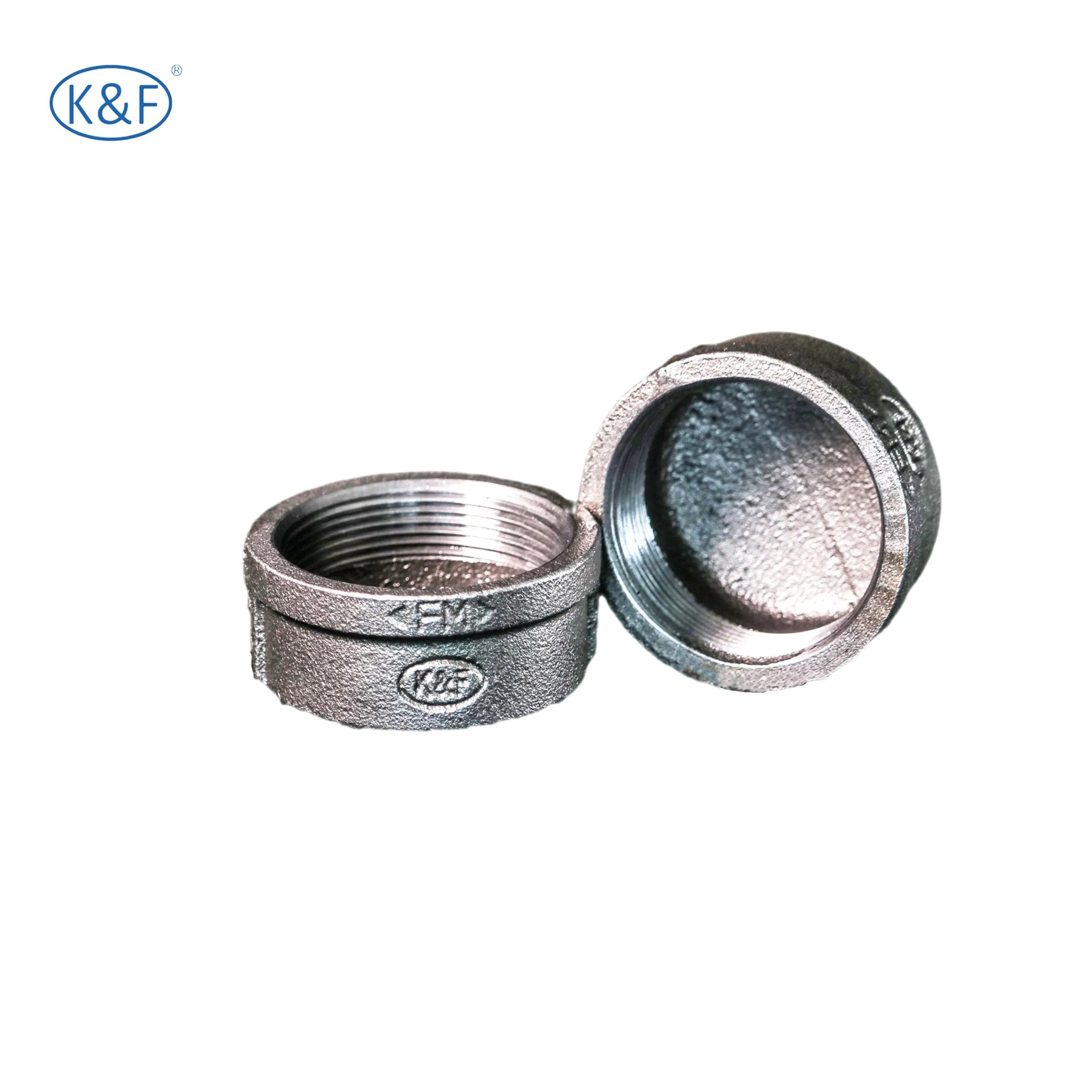 Kanaifu DN25 Malleable Iron Galvanized Pipe Fitting Round Cap with FM UL