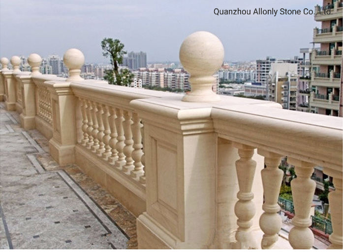 Natural Stone Slab Cut to Baluster Viatza Beige Exterior Limestone Wall Cladding