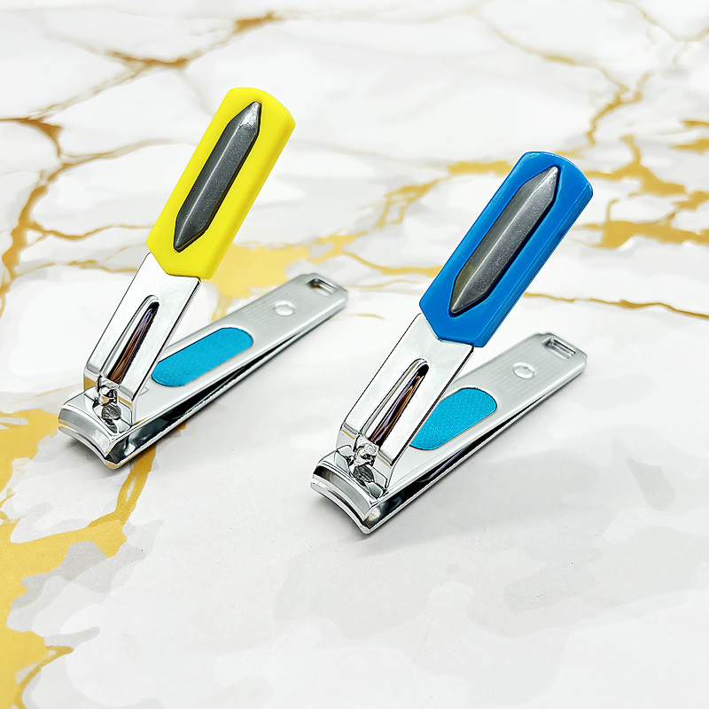 Hj 337A-5 Factory Direct Carbon Steel Sharp Nail Clippers Flat Mouth Large Nail Cutter with File Blade Wholesale