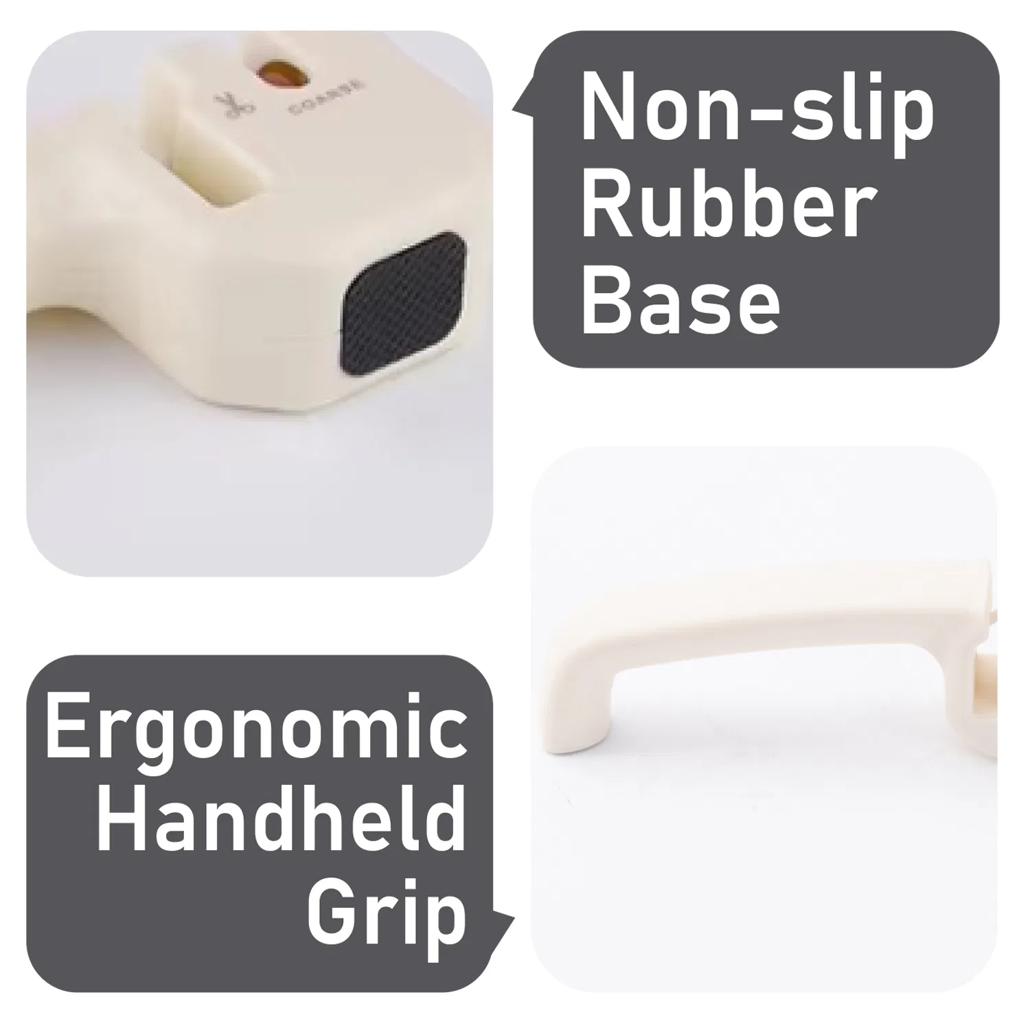 White Dual Purpose Knife Scissors Sharpener Non Slip Ergonomic Pocket Gadget