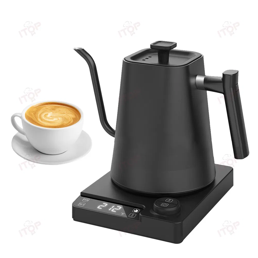 LED Display Temperature Control Pour Over Electronic Coffee Tea Kettle 0.9L Stainless Steel Fast Boiling Gooseneck Kettle