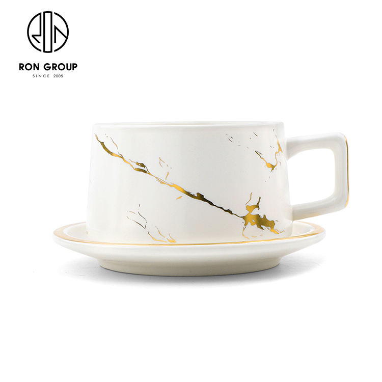 Wholesale Hotel Restaurant Porcelain Drinkware Ceramic Coffee Water Tea Cup with Saucer