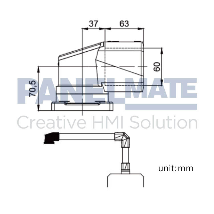 4460 Series Arm-Mounted Panel and PC Accessory Top Base Ral 9006
