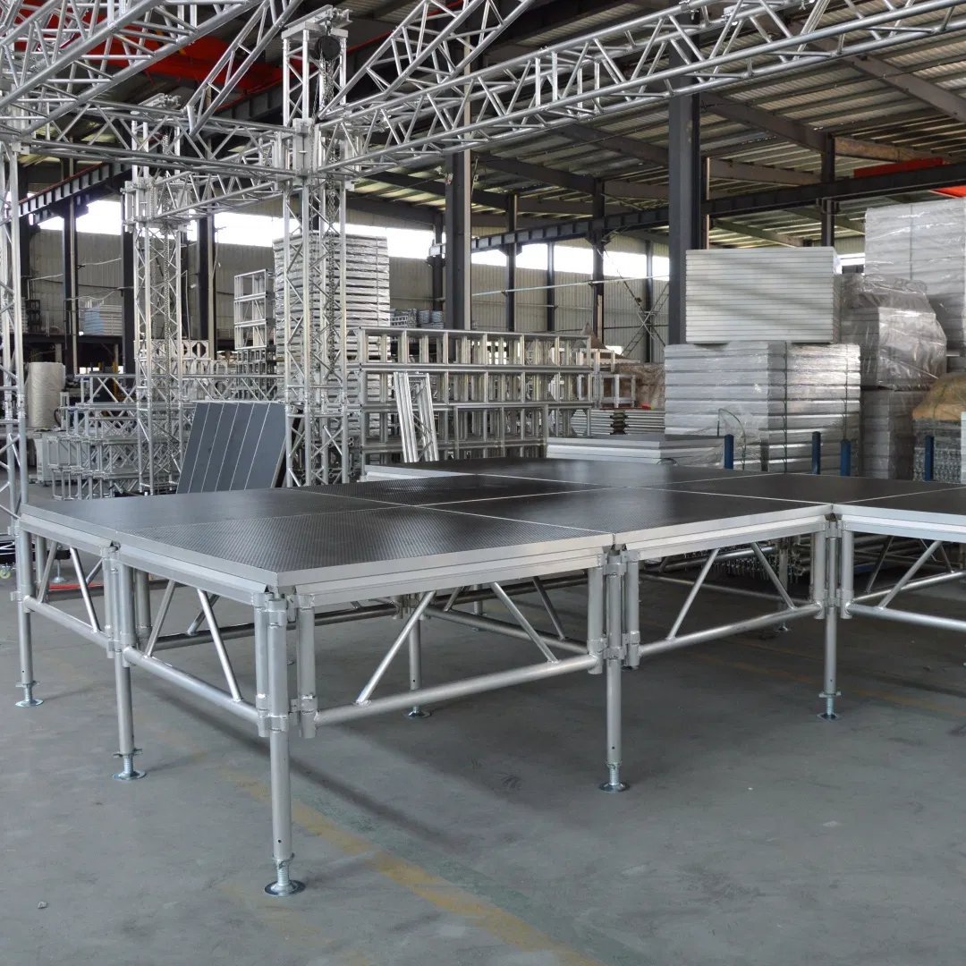 Versatile Portable Black Plywood Stage for Mobile Entertainment Solution