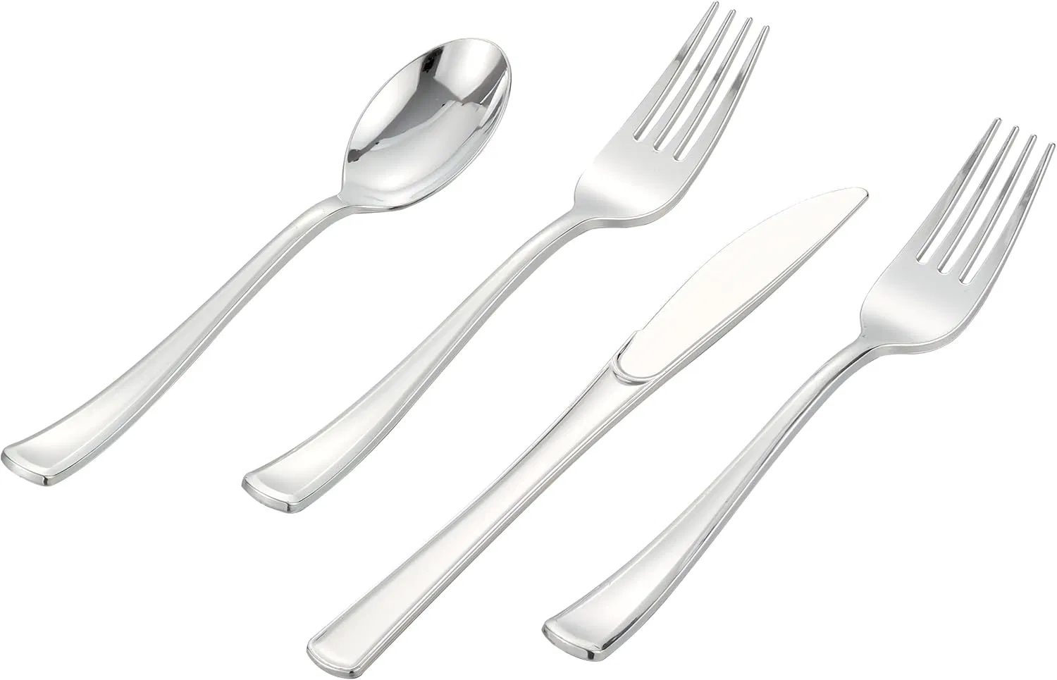 Premium Silver Plastic Cutlery Set for Elegant Events