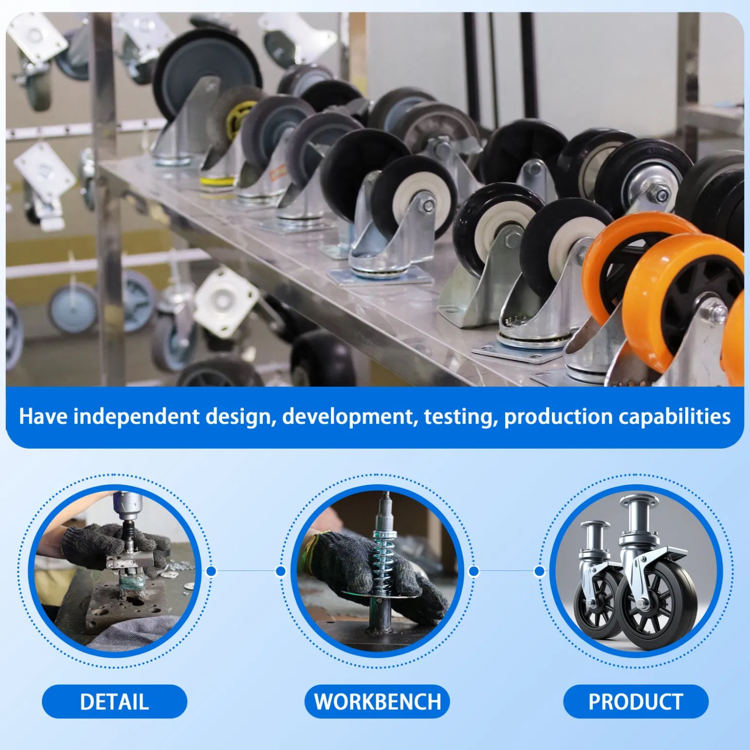 Supply 1.5, 2, 2.5, 3-Inch, 75mm, 4-Inch, 100mm Sofa Casters, Furniture Casters