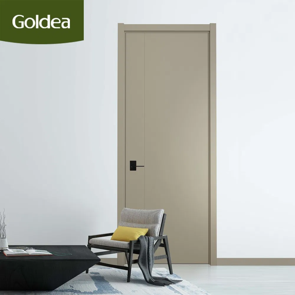 Aluminum Plate and Wood White Goldea Wooden Timber Veneer Door