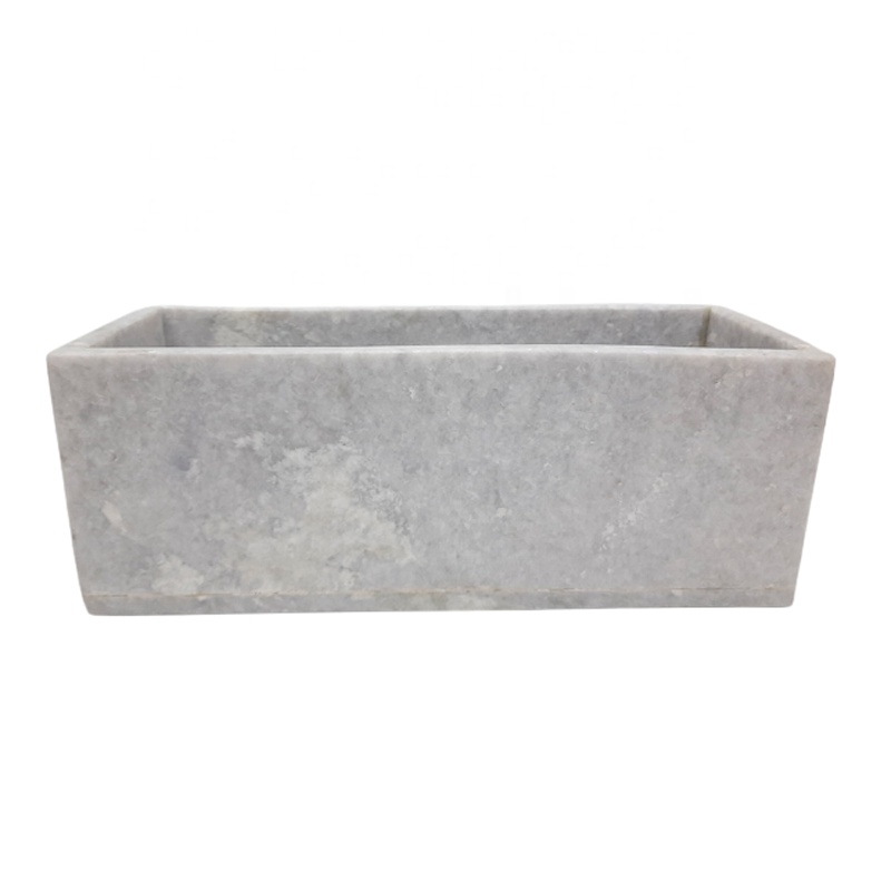 Горшок мраморный прямоугольный декоративный