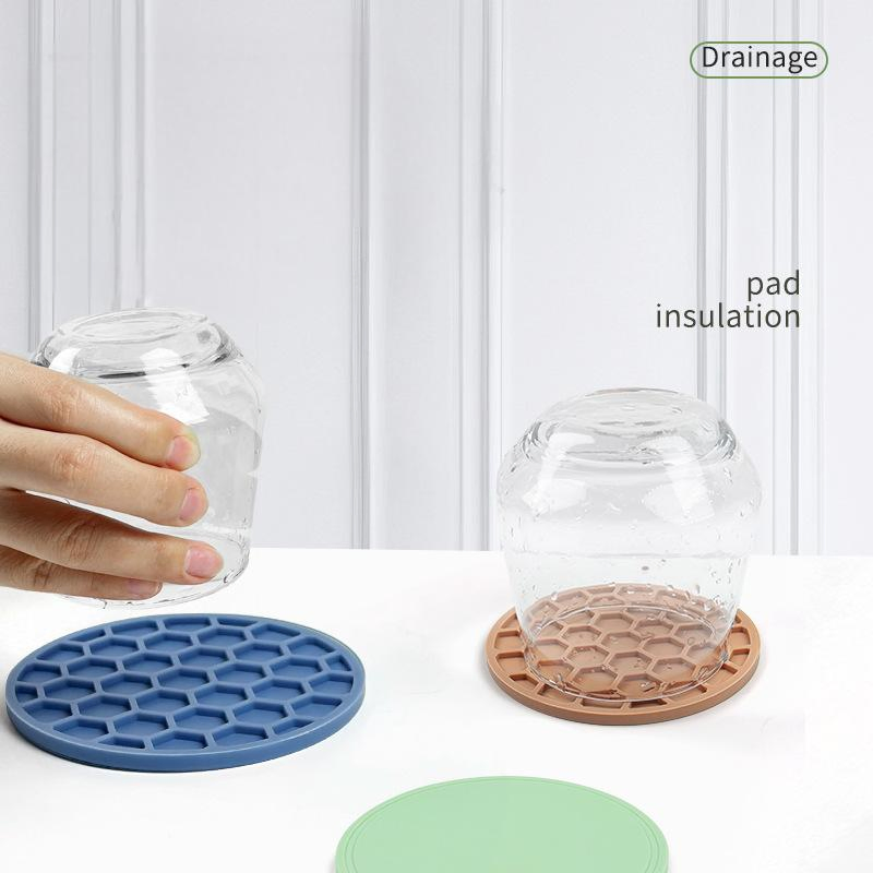 Nordic-Style Household Kitchen Silicone Round Heat-Insulating Pad, High-Temperature Resistant, Wholesale, Thick Version, Coaster, Placemat, Coaster, Dish Pad