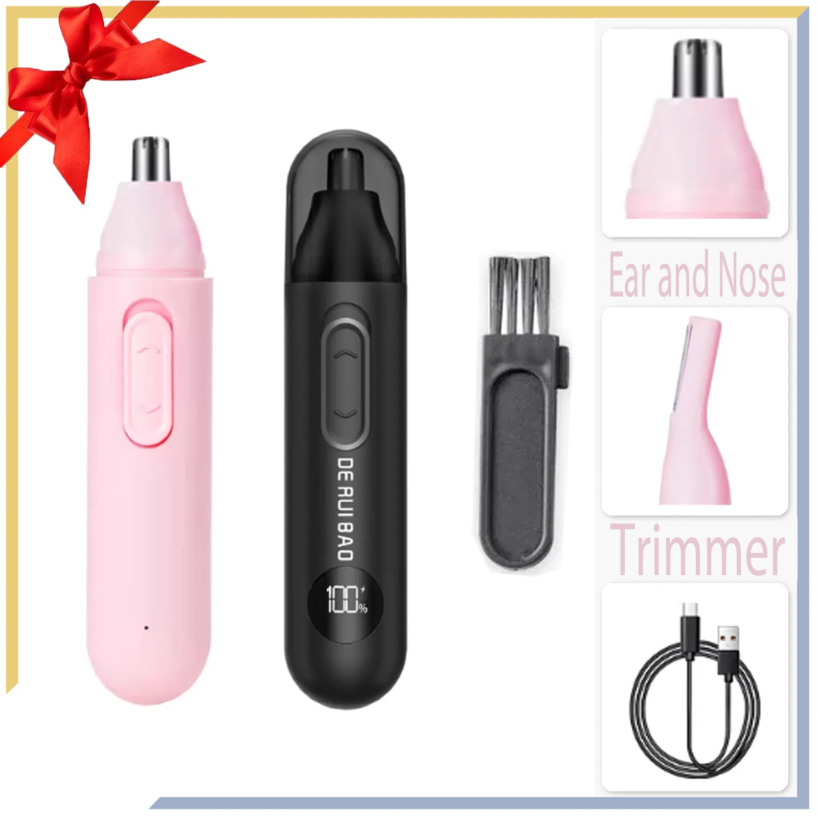 R-Shaped Rounded Blade Skin Protection Nose Hair Trimmer